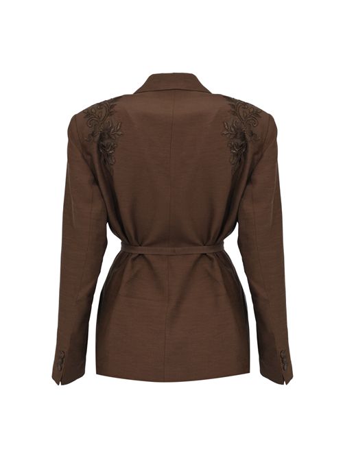 Giacca over in misto lino con ricamo BLUGIRL | RA6091 T8823P9414